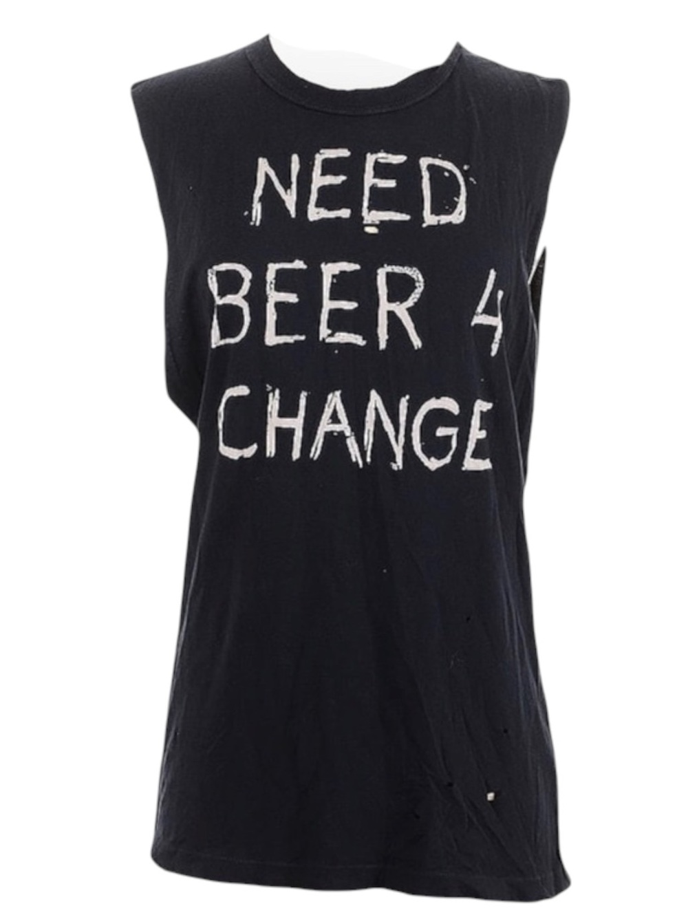 Rare: UNIF 𖤐 Need Beer 4 Change Muscle Tee Tank 𖤐 Vintage Black 𖤐 XS Oversize - Picture 4 of 16